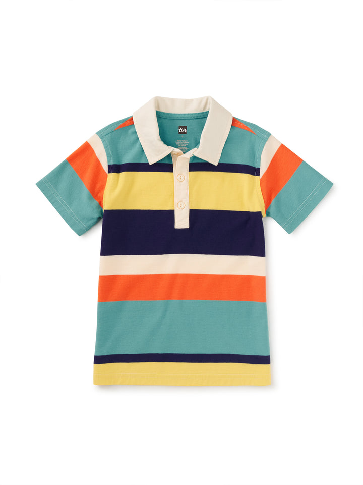 TEA COLLECTION NIÑO POLO STRIPED TOP PATINA