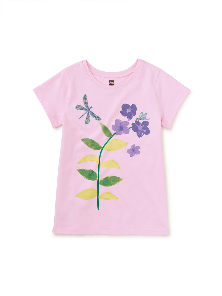 TEA COLLECTION NIÑA TSHIRT DRAGONFLY FLORAL GRAPHIC PINK LADY