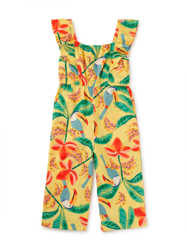 TEA COLLECTION NIÑA JUMPSUIT FLUTTER STRAP TOUCAN BANANA TREE
