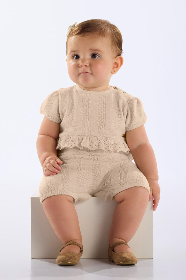 UP BABY BEBE NIÑA ROMPER NATURAL