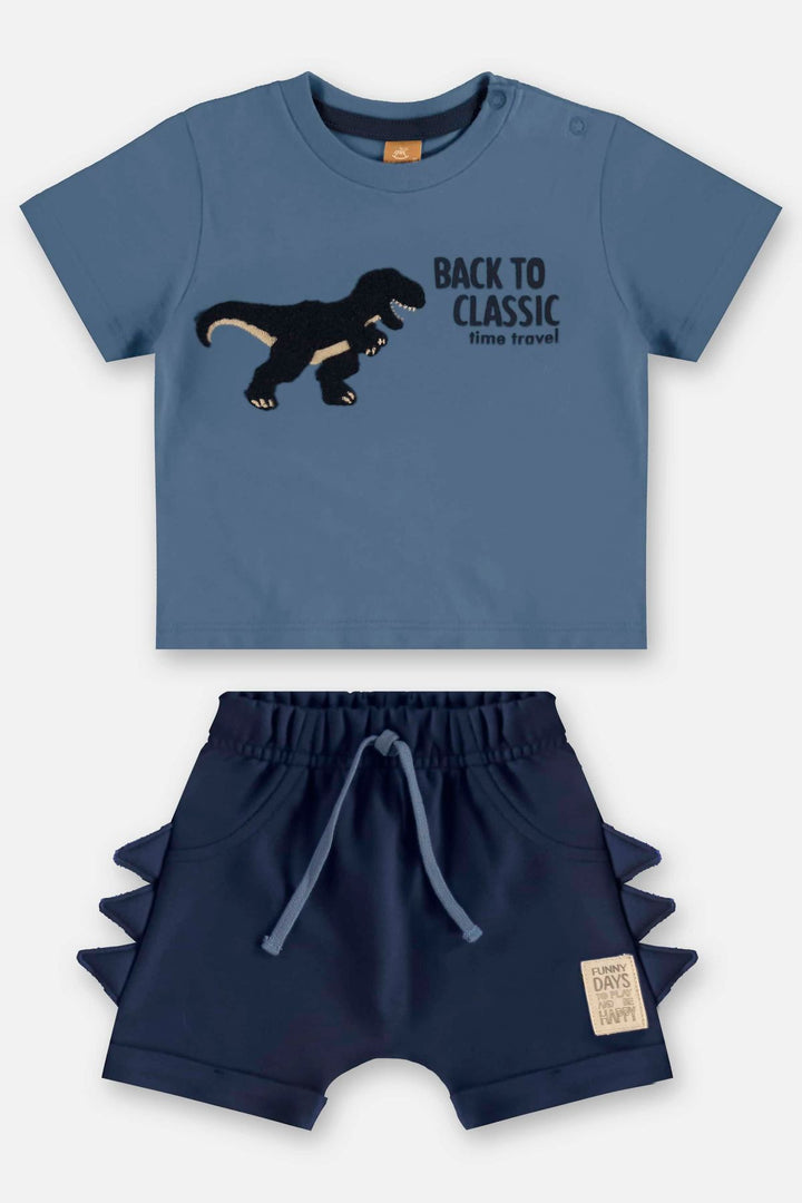 UP BABY BEBE NIÑO CONJ. DE SHORT AZUL CAPTAIN'S