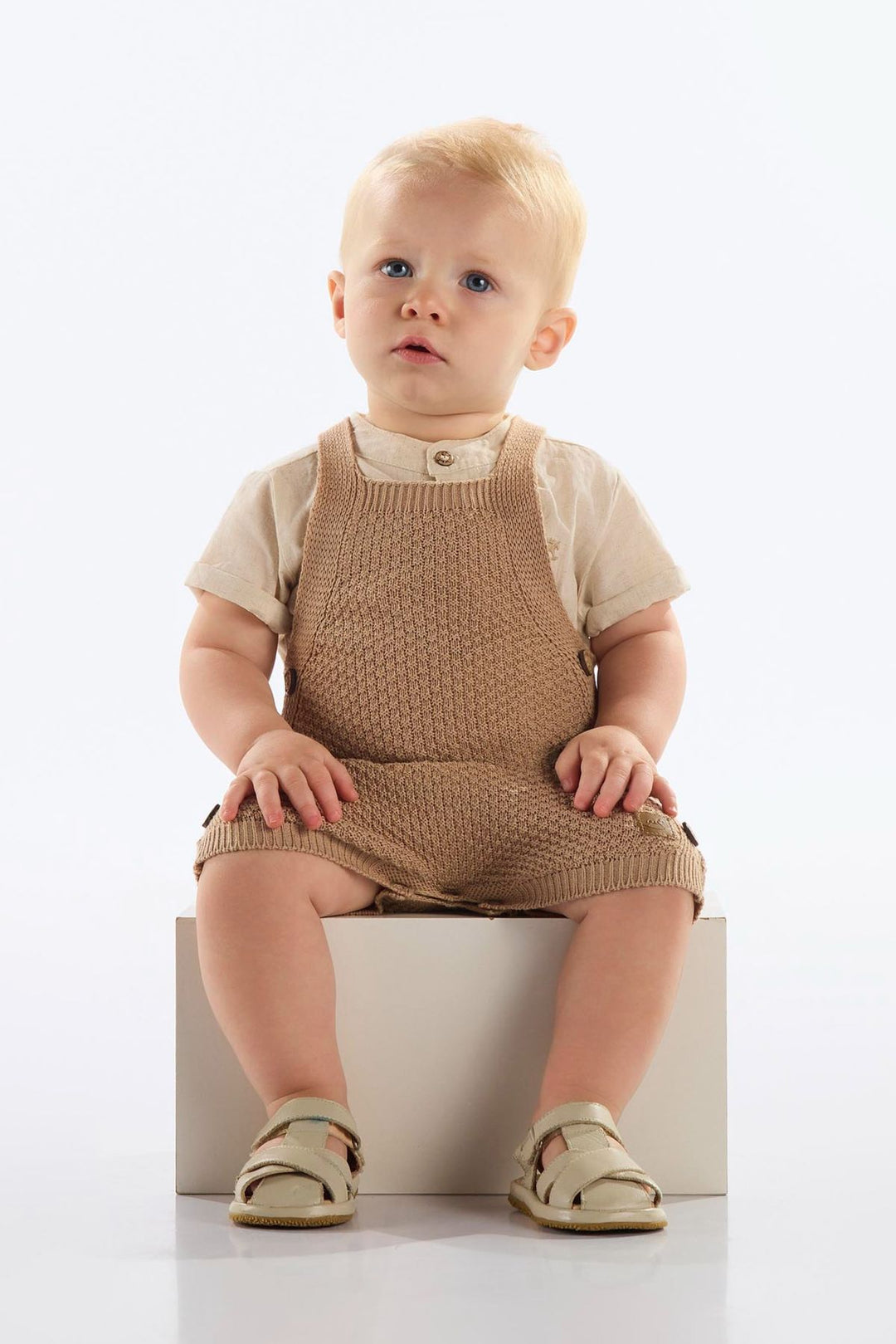 UP BABY BEBE NIÑO OVEROL MARROM CARTELA