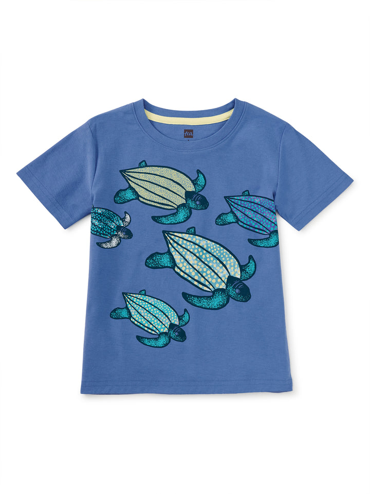 TEA COLLECTION NIÑO TSHIRT LEATHERBACK TURTLES BLUE YARROW