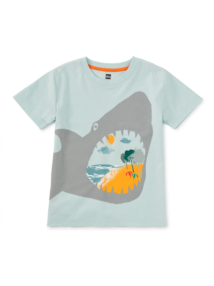 TEA COLLECTION NIÑO TSHIRT SHARK BITE BEACH BLUE GLOW