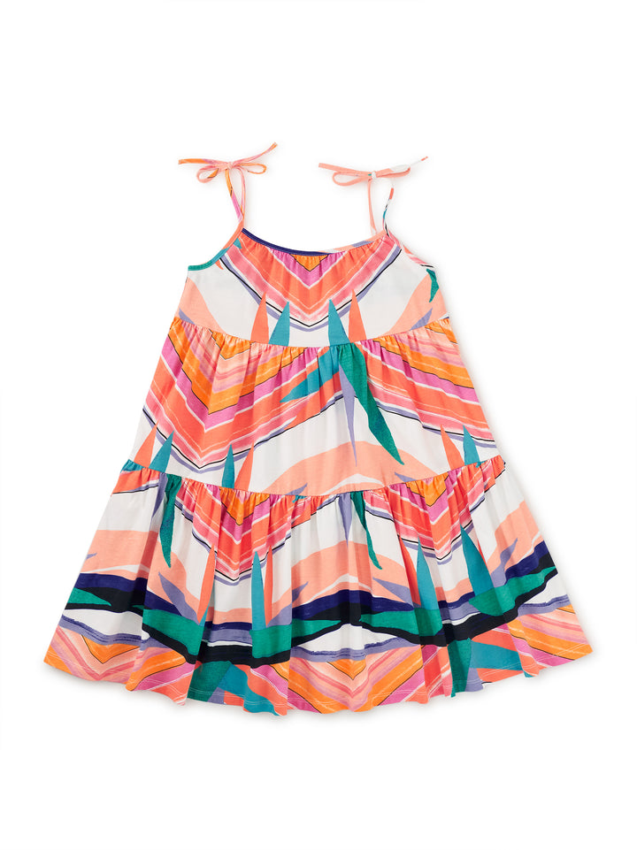 TEA COLLECTION NIÑA VESTIDO TIE SHOULDER BIRD OF PARADISE STRIPE