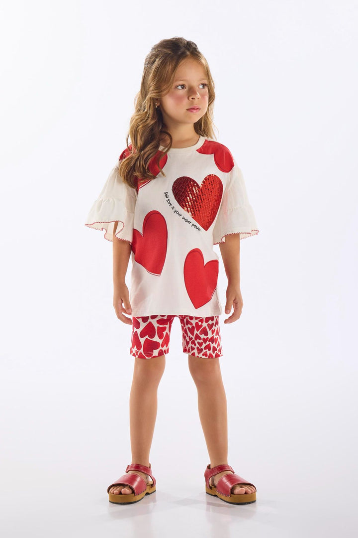 UP BABY NIÑA CONJ. DE SHORT NATURAL