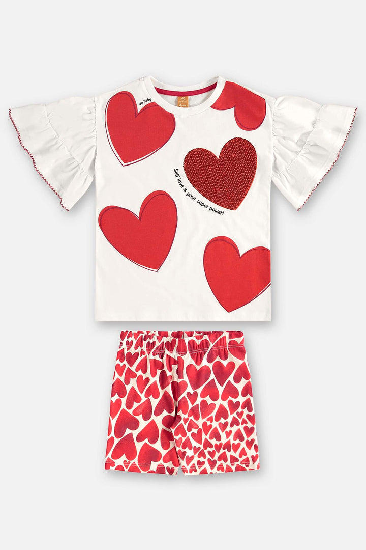 UP BABY NIÑA CONJ. DE SHORT NATURAL