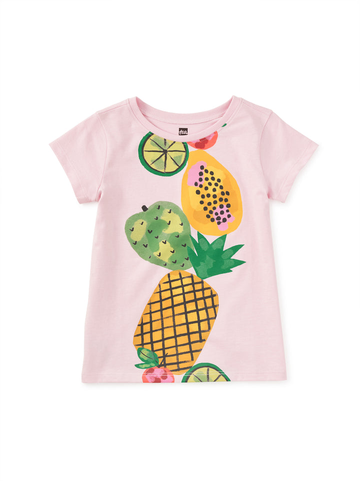 TEA COLLECTION NIÑA TSHIRT STACKED FRUIT PINK LADY