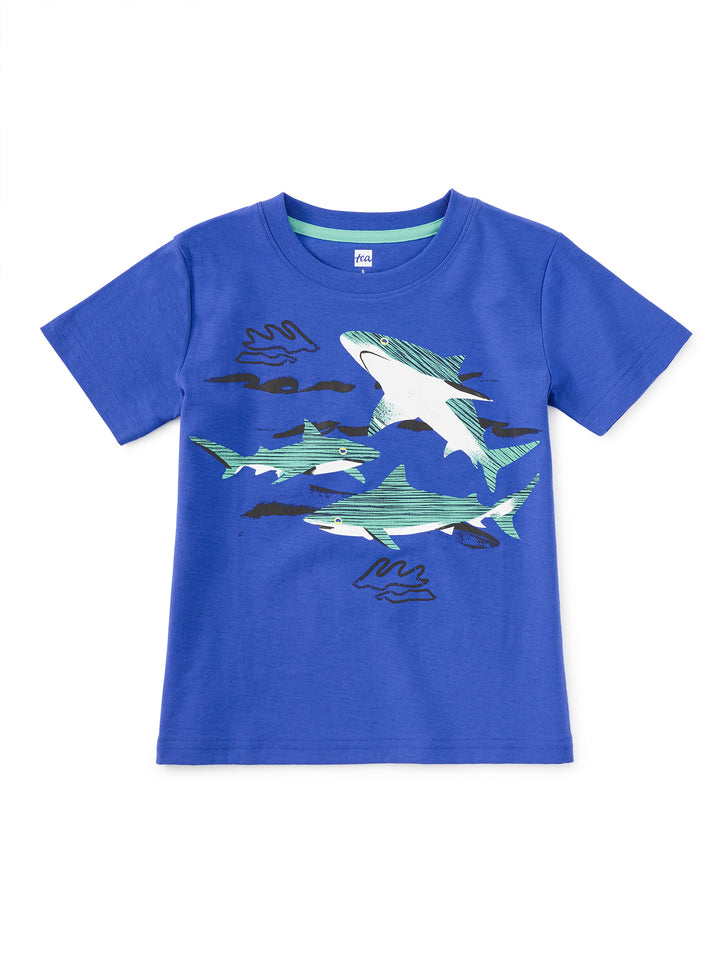 TEA COLLECTION NIÑO TSHIRT SHARK PLAY MAJORELLE BLUE