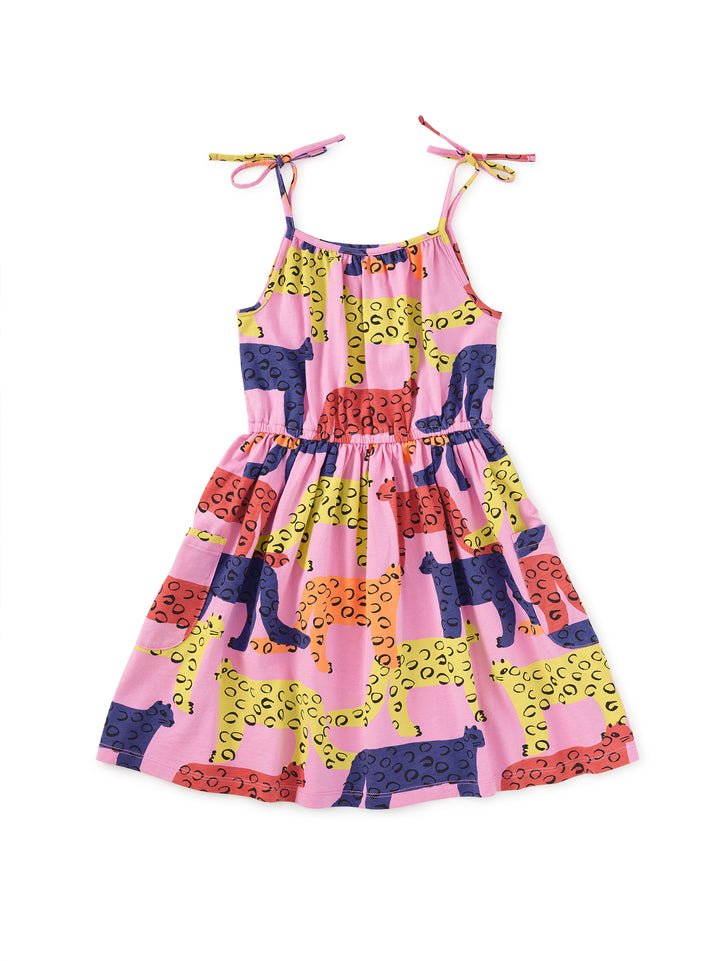 TEA COLLECTION NIÑA VESTIDO TIE SHOULDER TWIRL BRIGHT JAGUARS