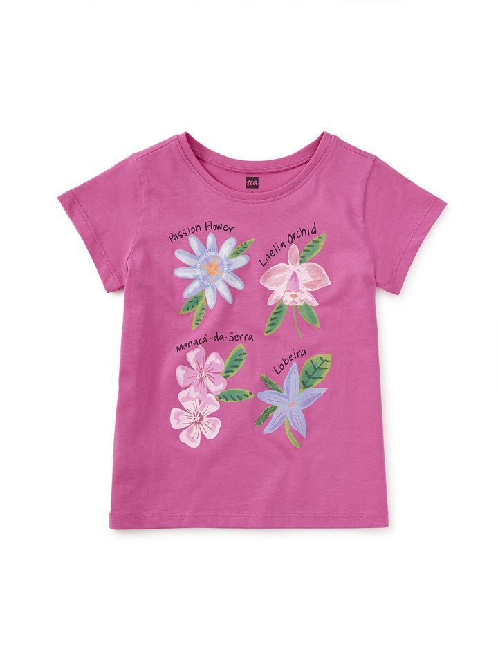 TEA COLLECTION NIÑA TSHIRT ORCHID DISCOVERY CAROUSEL PINK