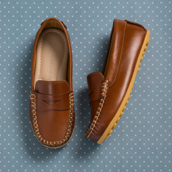 ELEPHANTITO NIÑO ZAPATO MOCASIN ALEX NATURAL