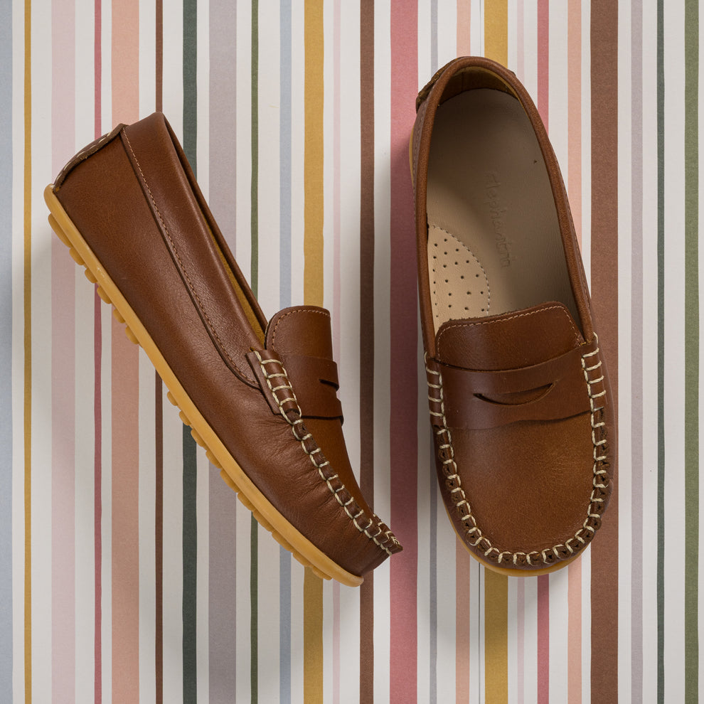 ELEPHANTITO NIÑO ZAPATO MOCASIN ALEX NATURAL