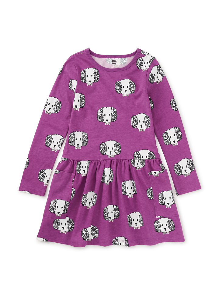 TEA COLLECTION NIÑA VESTIDO LONG SLEEVE POCKET MALTIPOO
