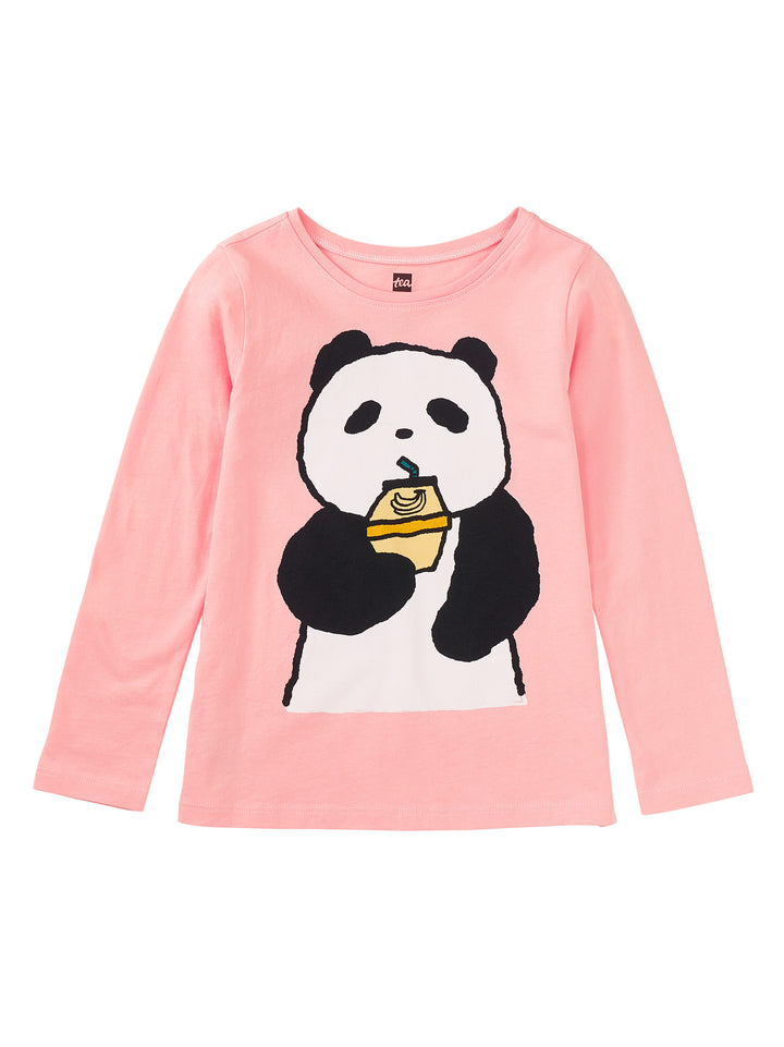 TEA COLLECTION NIÑA TSHIRT BANANA MILK PANDA GRAPHIC CHERRY BLOSSOM