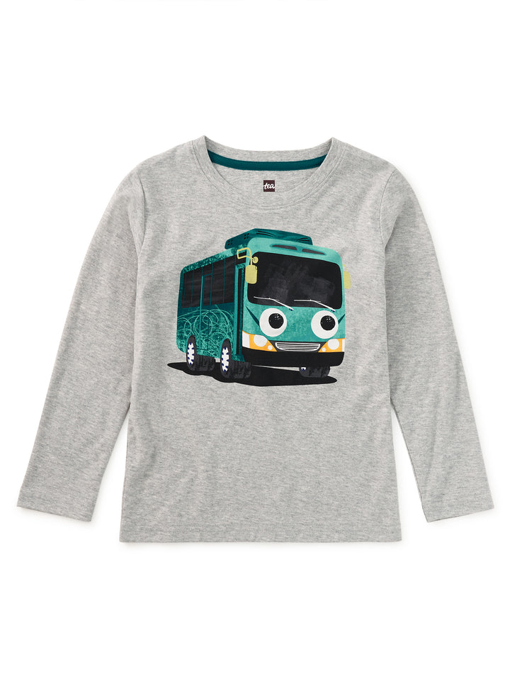 TEA COLLECTION NIÑA TSHIRT KOREAN BUS GRAPHIC MED HEATHER GREY