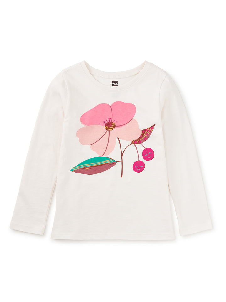 TEA COLLECTION NIÑA TSHIRT CHERRY BLOSSOM GRAPHIC CHALK
