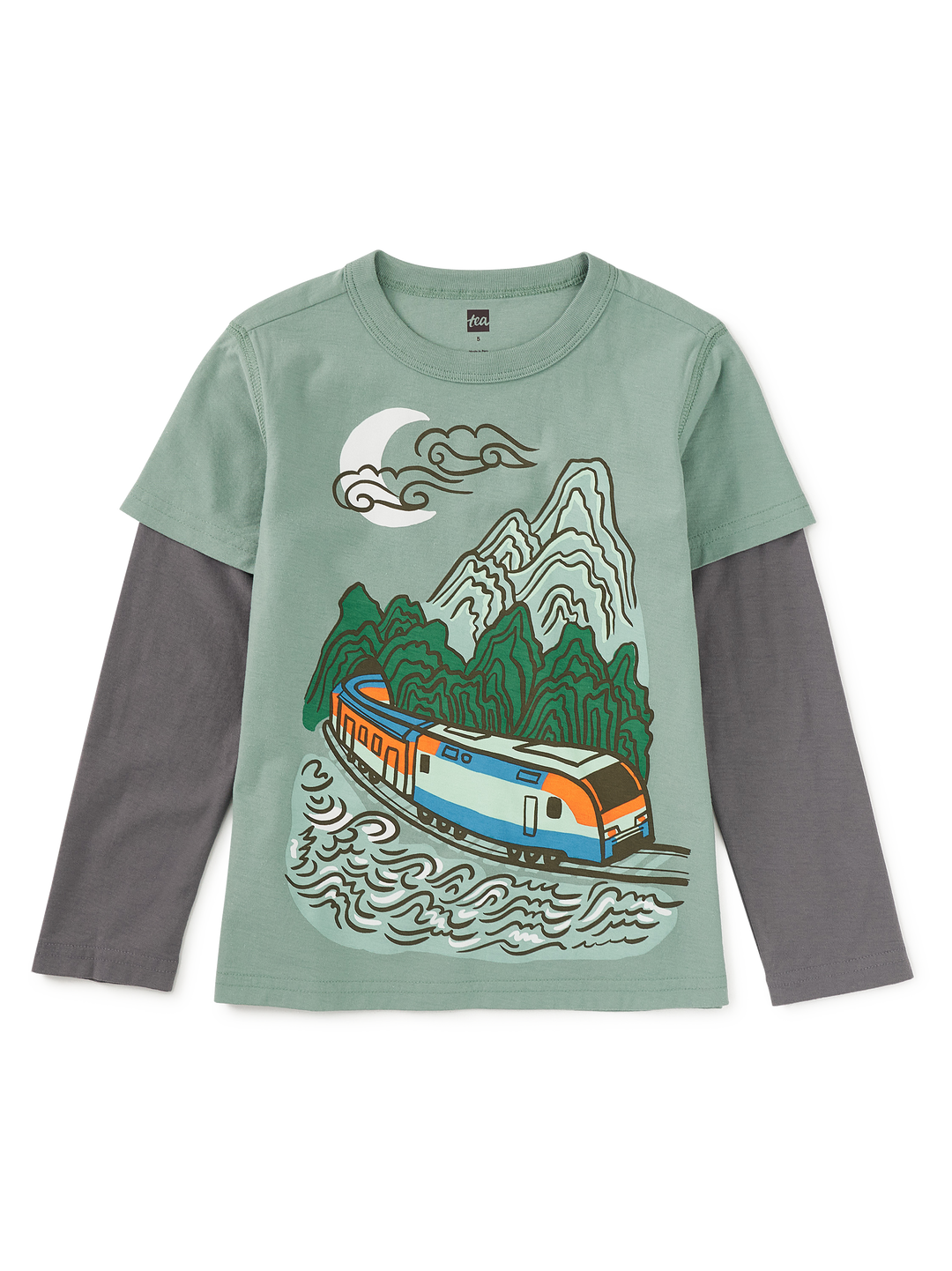Tea Collection Camiseta Korean Train Layered para Niño