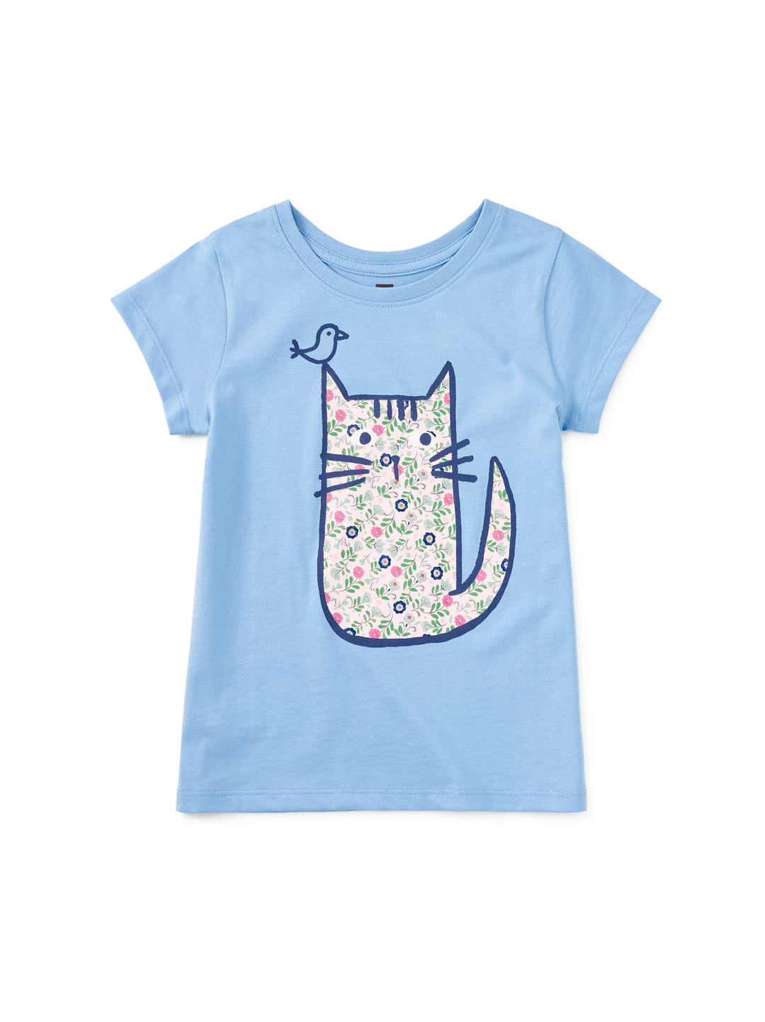 Tea Collection Camiseta Azulejo Cat Graphic Placid Blue para Niña