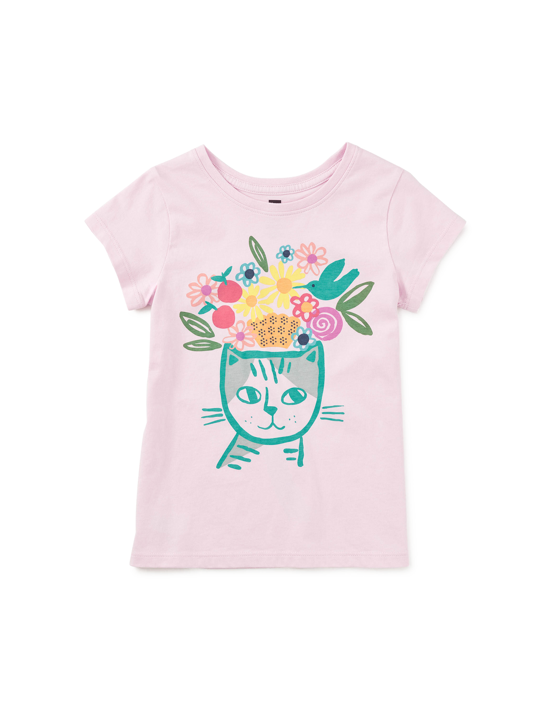 Tea Collection Camiseta Flora &amp; Feline Graphic Pink Lady para Niña