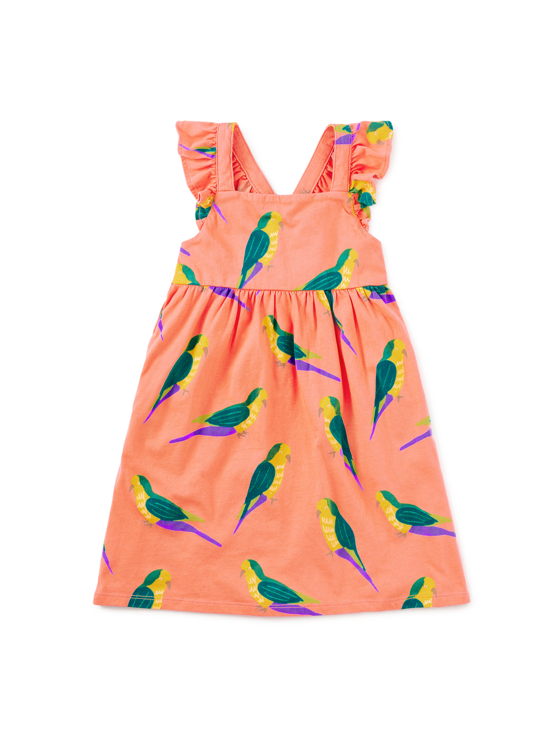 Tea Collection Vestido Ruffle Strap Monk Parakeet para Niña