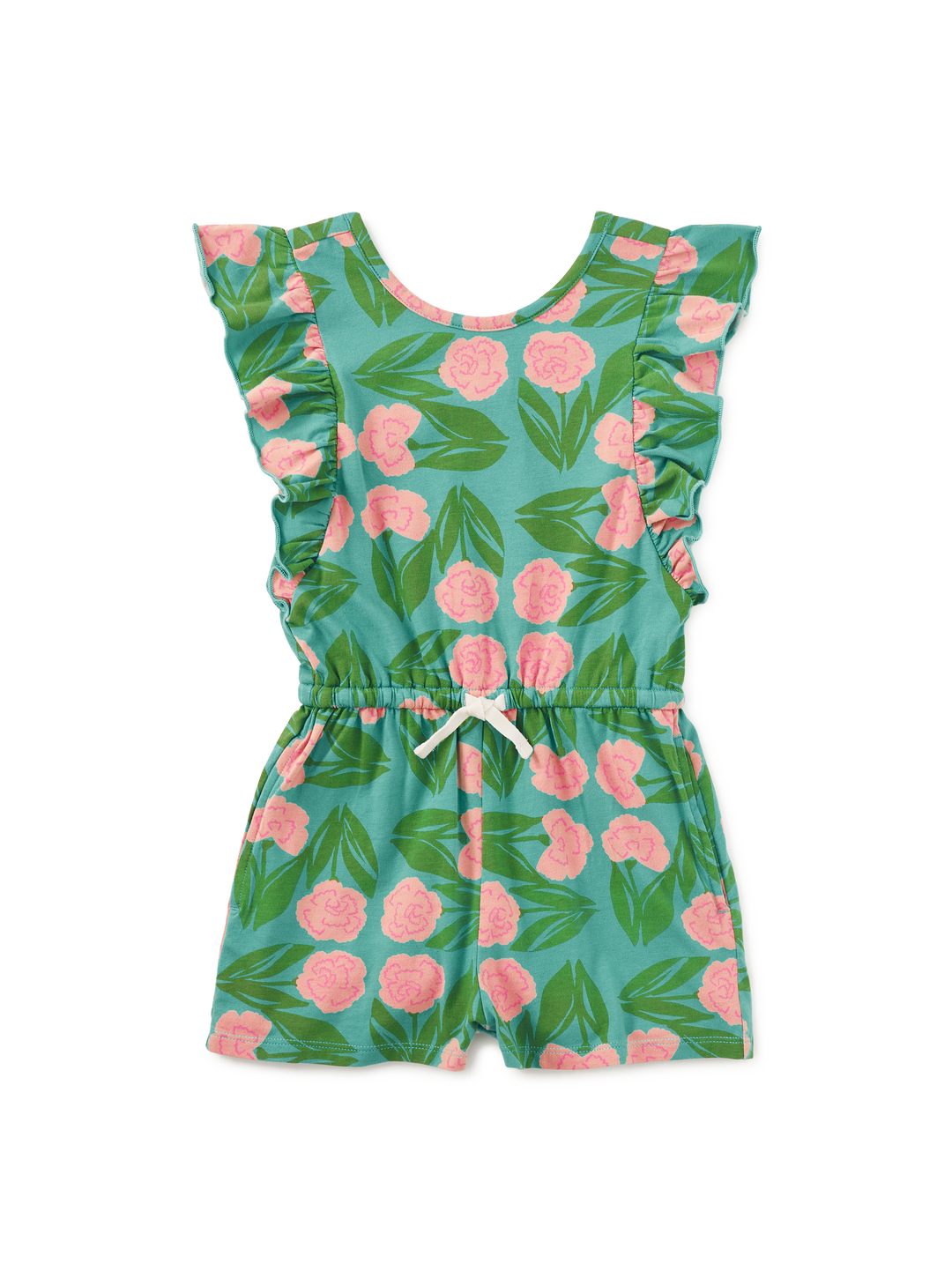 Tea Collection Mameluco Flutter Sleeve Carnation Floral para Niña