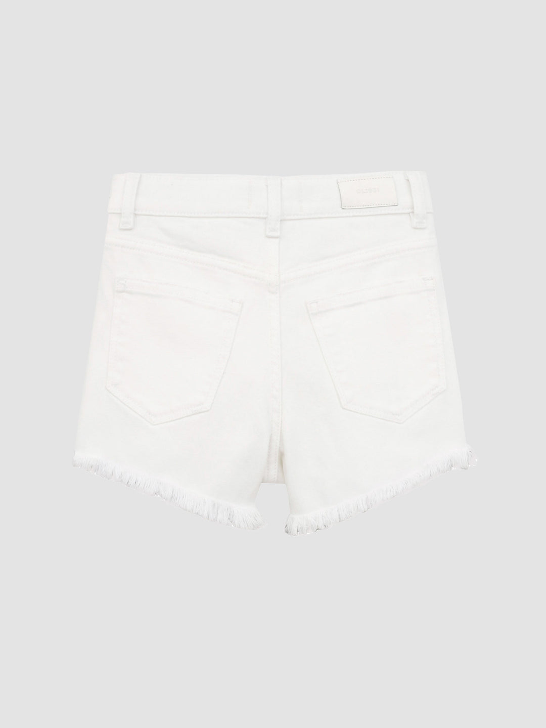 DL1961 NIÑA SHORT LUCY HIGH RISESHORTS WHITE FRAYED