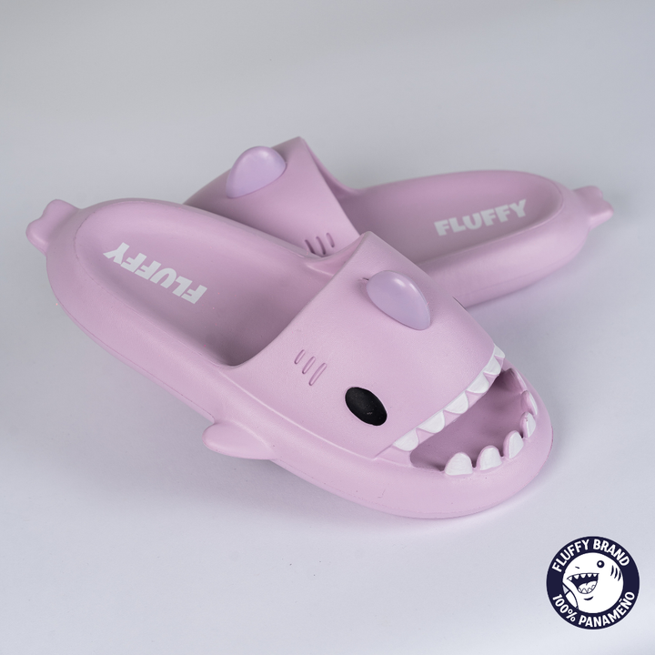FLUFFY NIÑA CHANCLETA SHARK PURPLE BLISS
