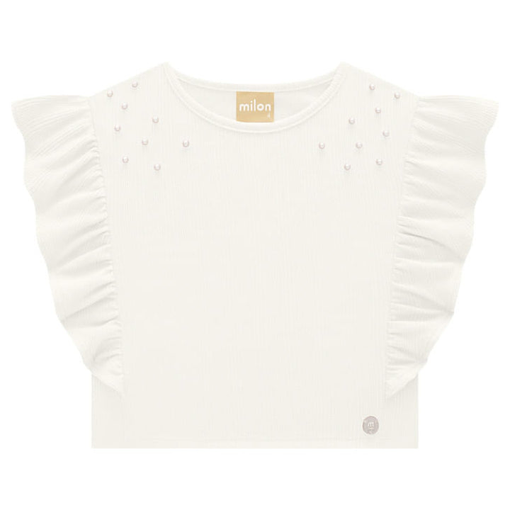 MILON NIÑA BLUSA CROPPED BLANCO
