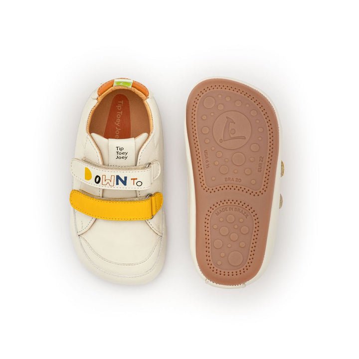 TIP TOEY JOEY BEBE NIÑO ZAPATILLA BOSSY DOWN TO EARTH TAPIOCA/ CAJA/ TANGERINE