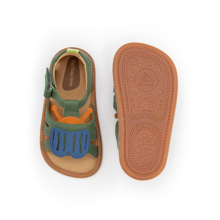 TIP TOEY JOEY BEBE NIÑO SANDALIA BEETLE SALSA/ BLUE TANG/ TANGERINE