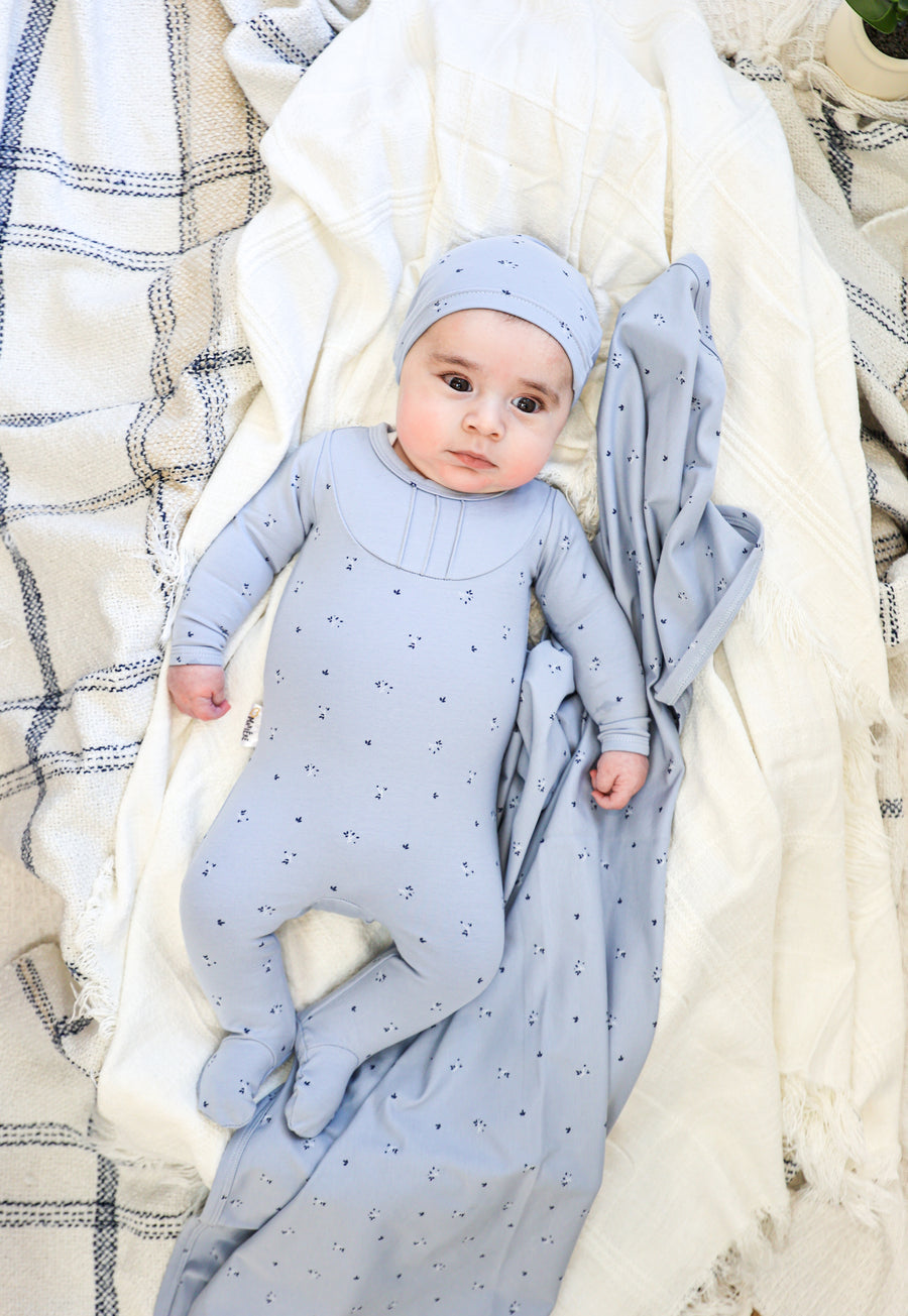 MANIERE BEBE NIÑA PIJAMA LEAFS AND PLEATS BLUE