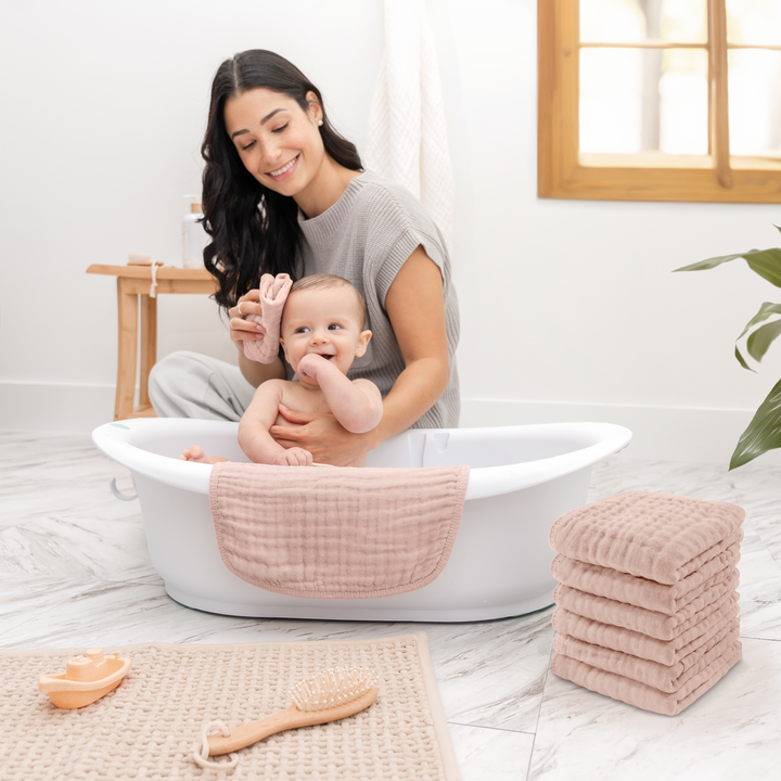 COMFY CUBS BEBE NIÑA TOALLITAS MUSLIN BLUSH 6PK