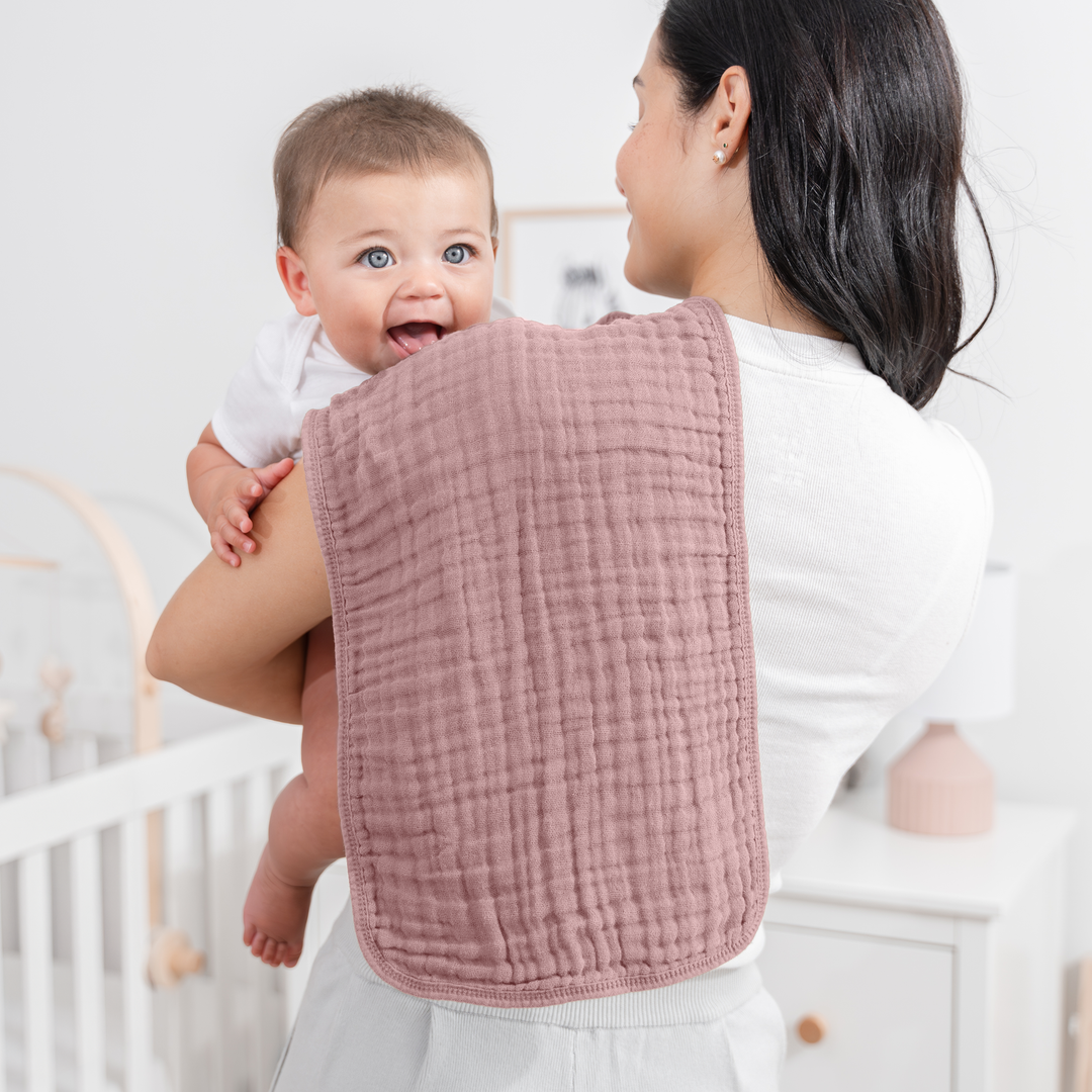 COMFY CUBS BEBE NIÑO SACAGASES MUSLIN MAUVE 10PK