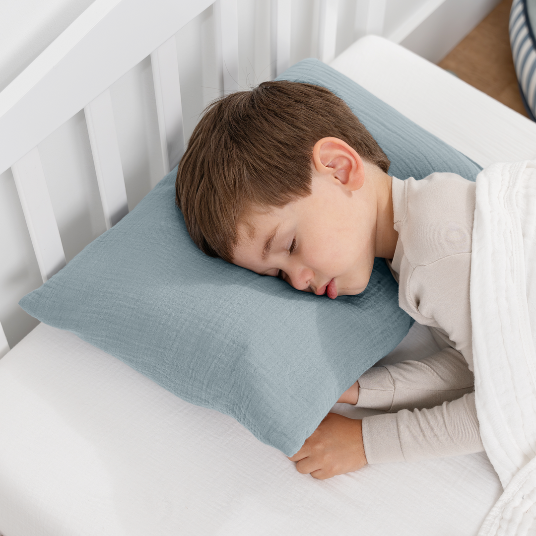 COMFY CUBS ALMOHADA Y FUNDA MUSLIN COTTON CASE PACIFIC BLUE 2PK