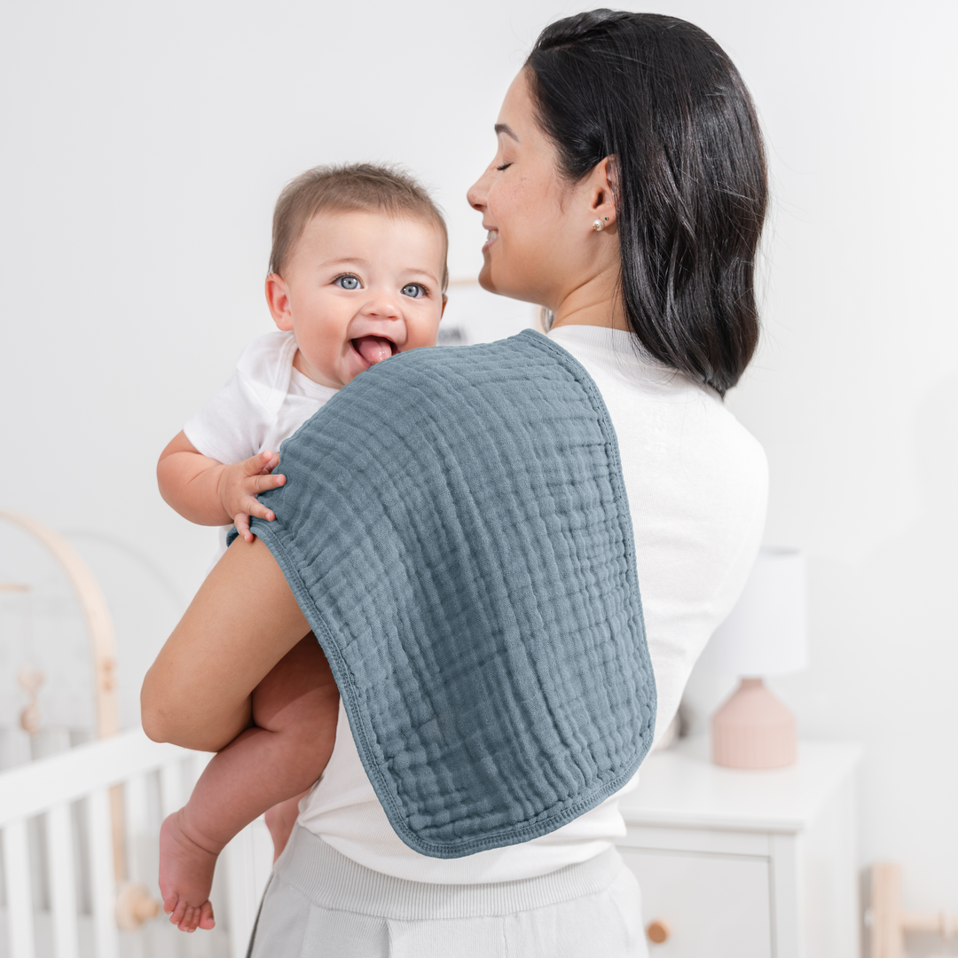 COMFY CUBS BEBE NIÑO SACAGASES MUSLIN PACIFIC BLUE 6PK