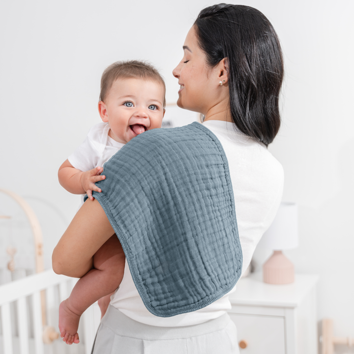 COMFY CUBS BEBE NIÑO SACAGASES MUSLIN PACIFIC BLUE 6PK