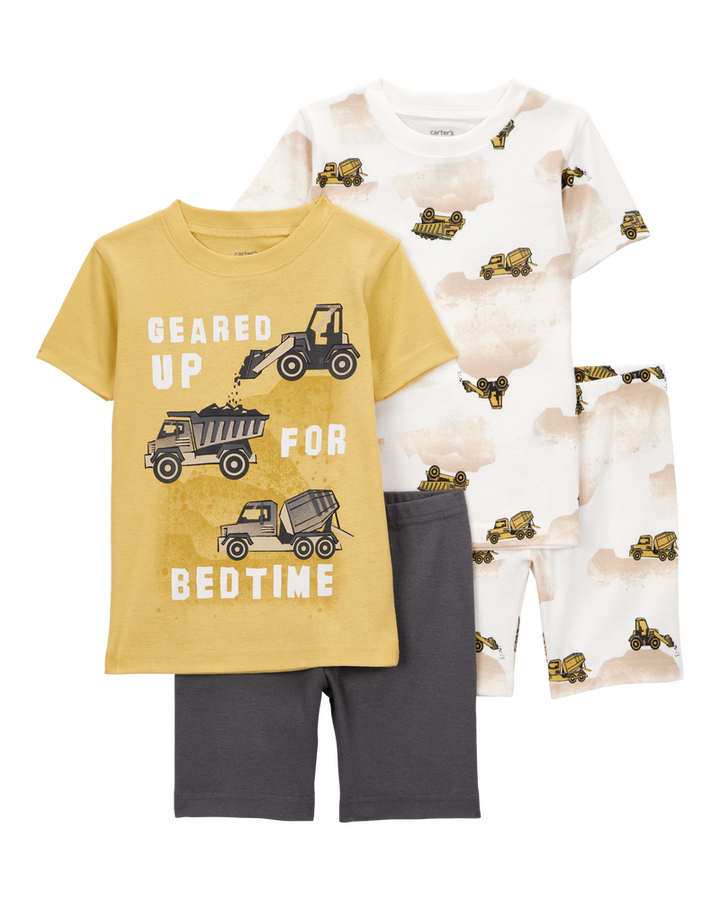 CARTERS NIÑO PIJAMA YLW-WH CONSTRUCTION 4PK