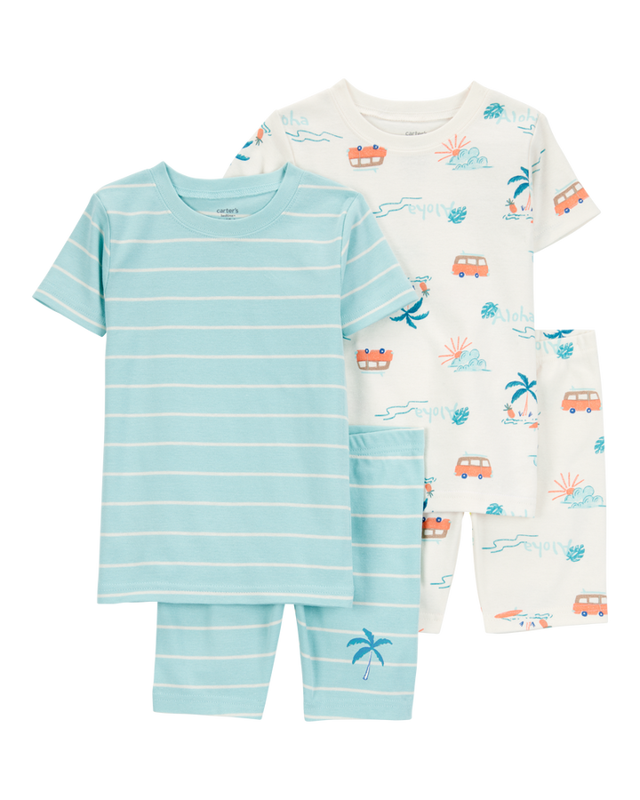 CARTERS NIÑO PIJAMA TURQOISE PALM 4PK
