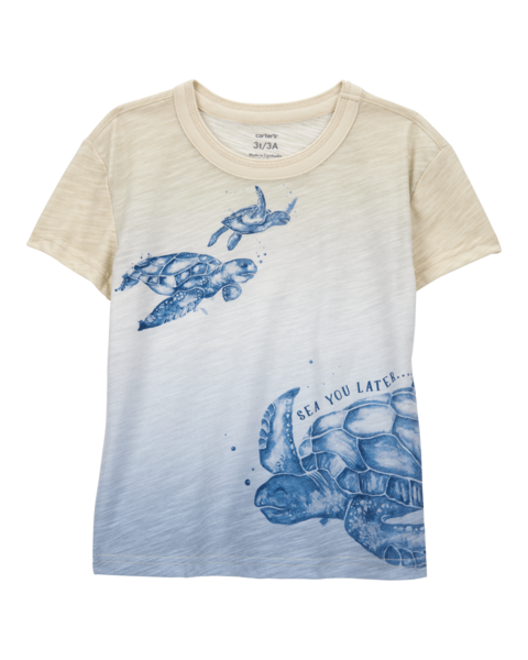 Carters Tshirt Ivory Sea Turtle para Niño