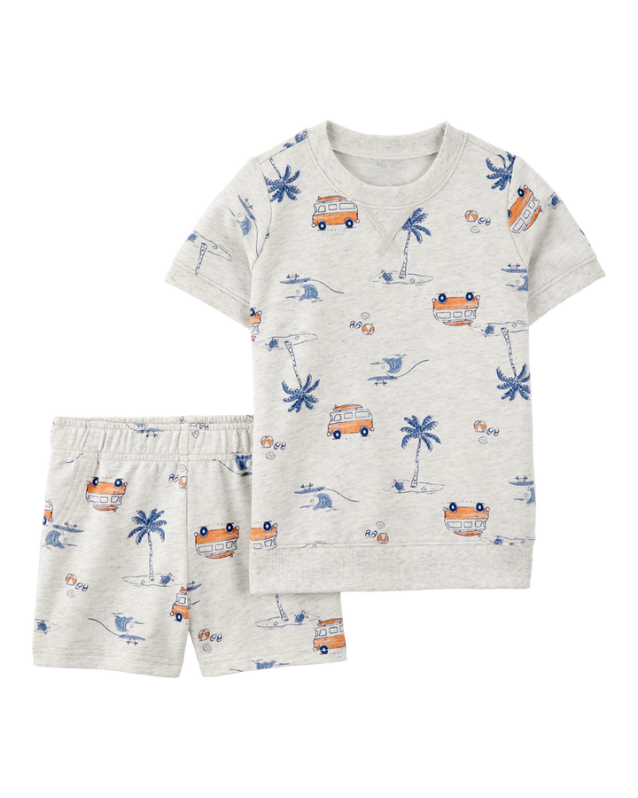 CARTERS NIÑO CONJ. DE SHORT GREY BEACH CRUISER 2PK