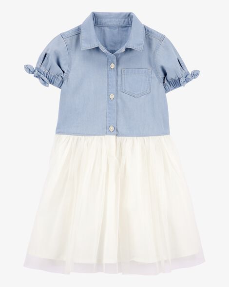 OSHKOSH NIÑA VESTIDO DENIM-TULLE