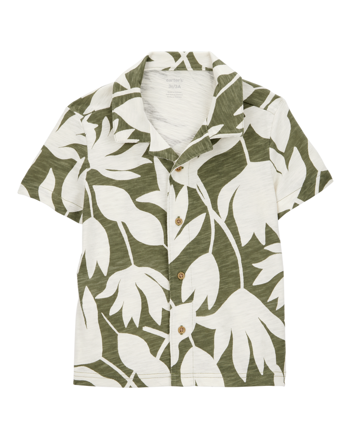 CARTERS NIÑO TSHIRT GREEN WHITE BUTTONDOWN