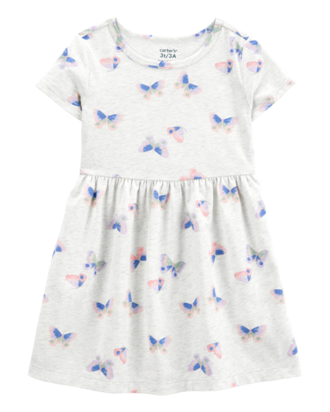 Carters Vestido Grey Butterfly para Niña