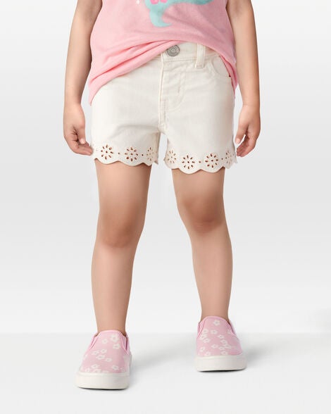 OSHKOSH NIÑA SHORT EYELET CREAM