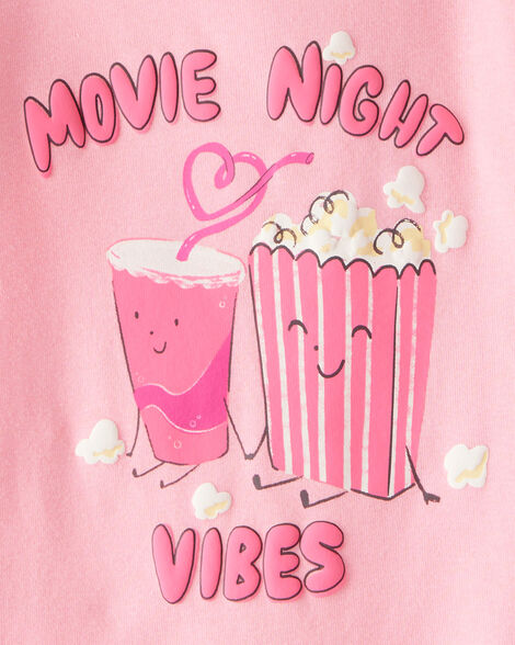 CARTERS NIÑA PIJAMA COTTON PINK-BLUE MOVIE NIGHT 4PCS