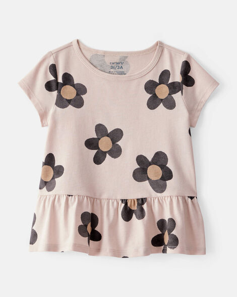 CARTERS NIÑA TSHIRT FLORAL STOCK UP SHOP TEE BROWN FLOWER