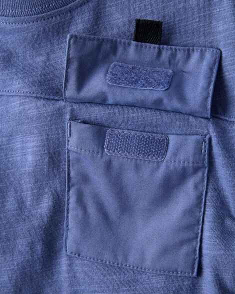OSHKOSH NIÑO TSHIRT POCKET BLUE