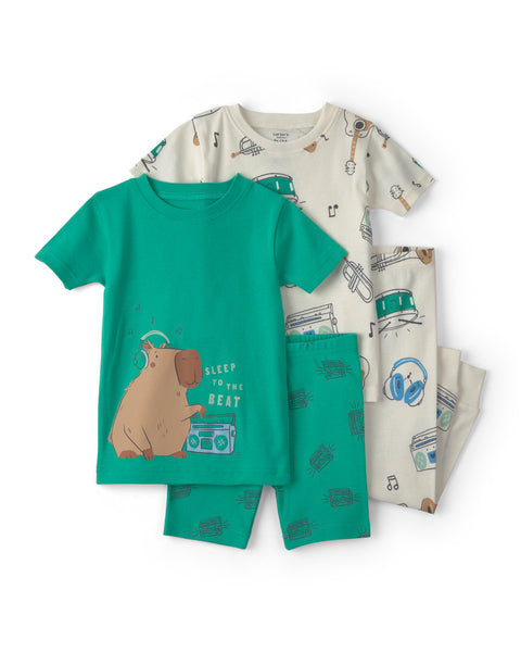 Carters Pijama Cotton Print 4pcs para Niño