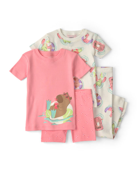 Carters Pijama Cotton Print 4pcs para Niña